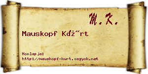 Mauskopf Kürt névjegykártya
